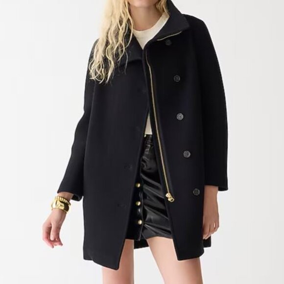 J. Crew Jackets & Blazers - J.Crew Villa coat in Italian stadium-cloth Black Size 4 NWT $385